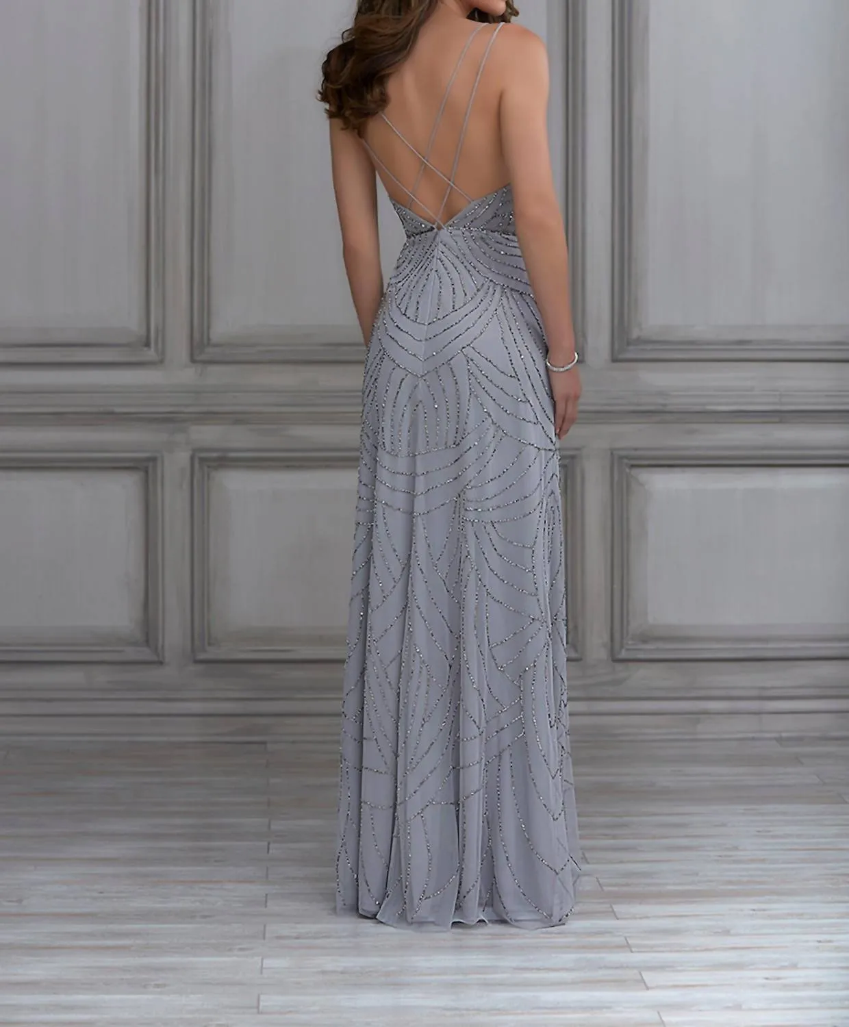 Adrianna Papell - Embellished Strappy Back Dress