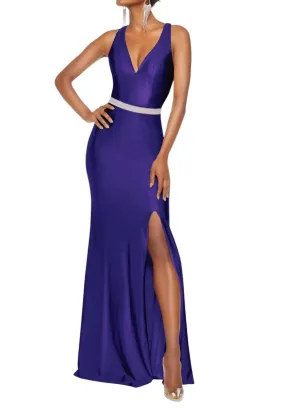 Alyce Paris - DEEP V-NECK JERSEY DRESS