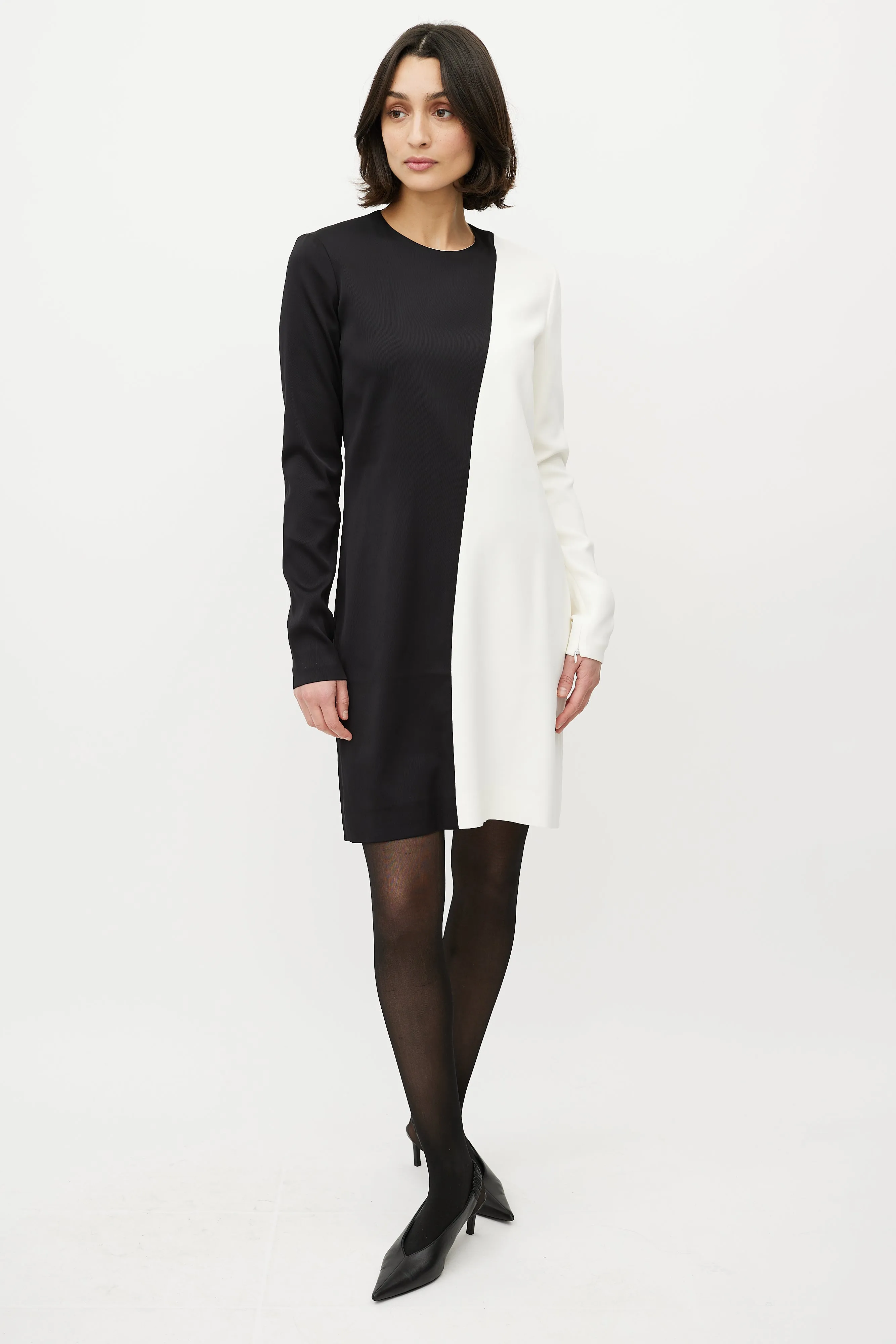 Black & White Asymmetrical Shift Dress