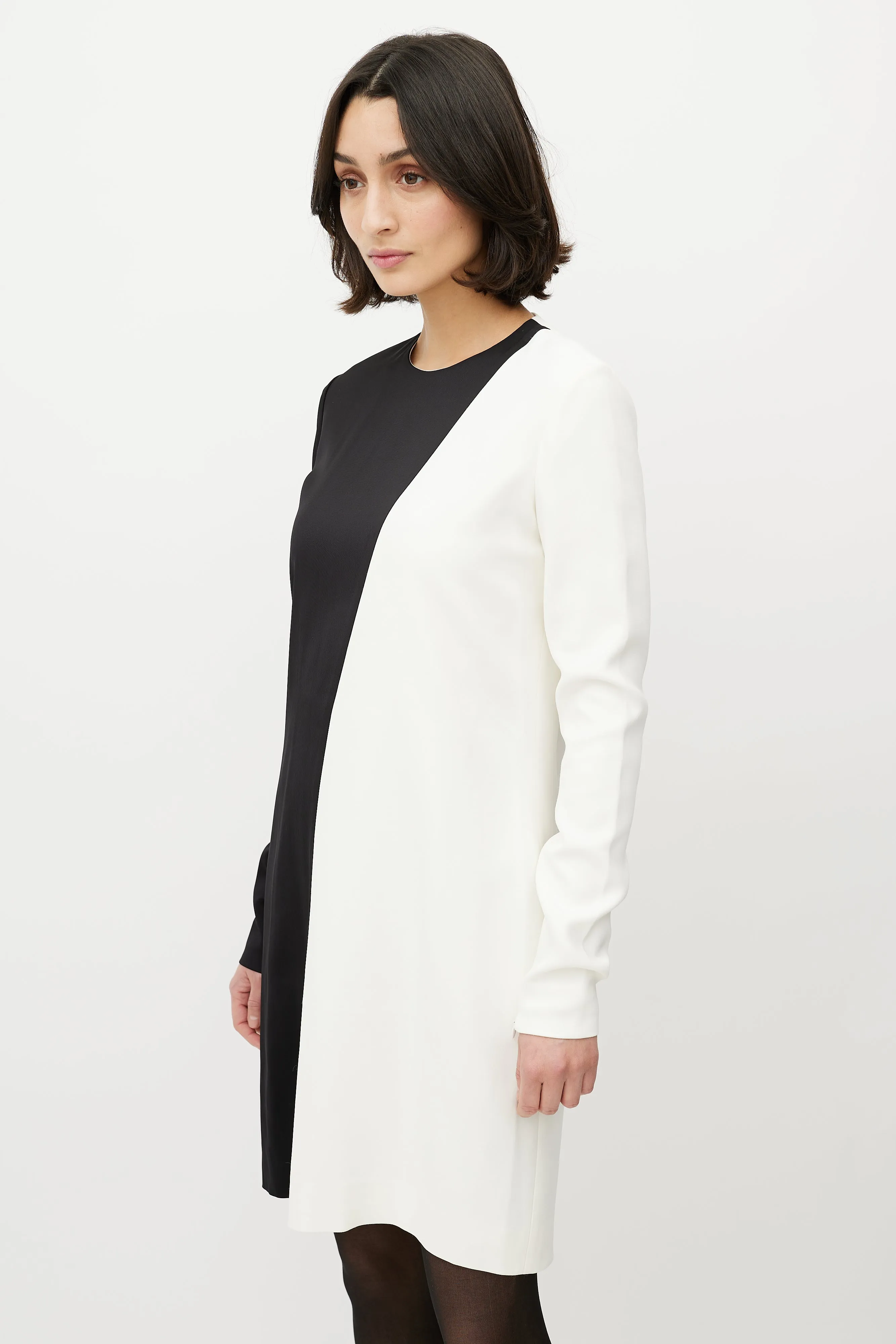 Black & White Asymmetrical Shift Dress