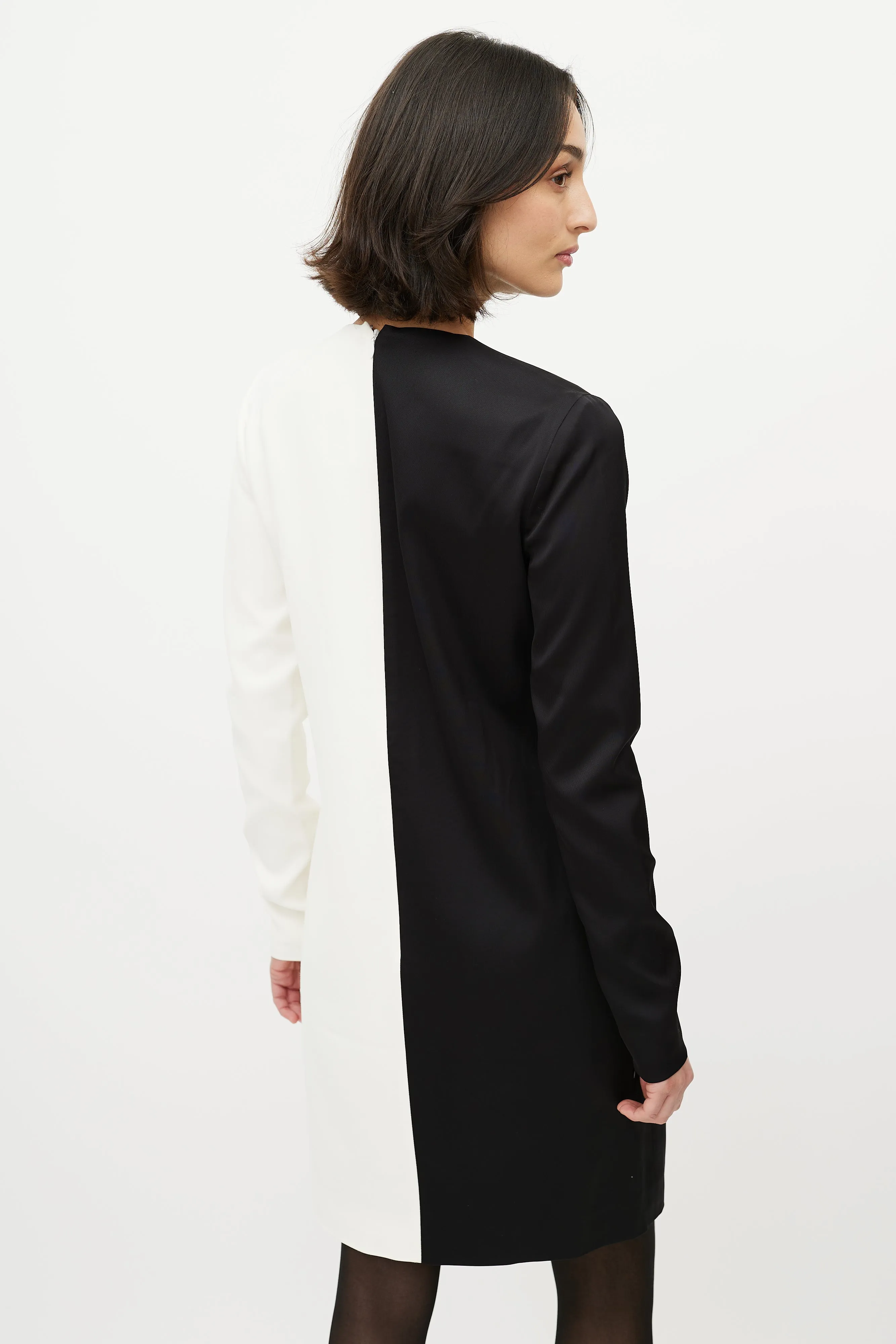 Black & White Asymmetrical Shift Dress