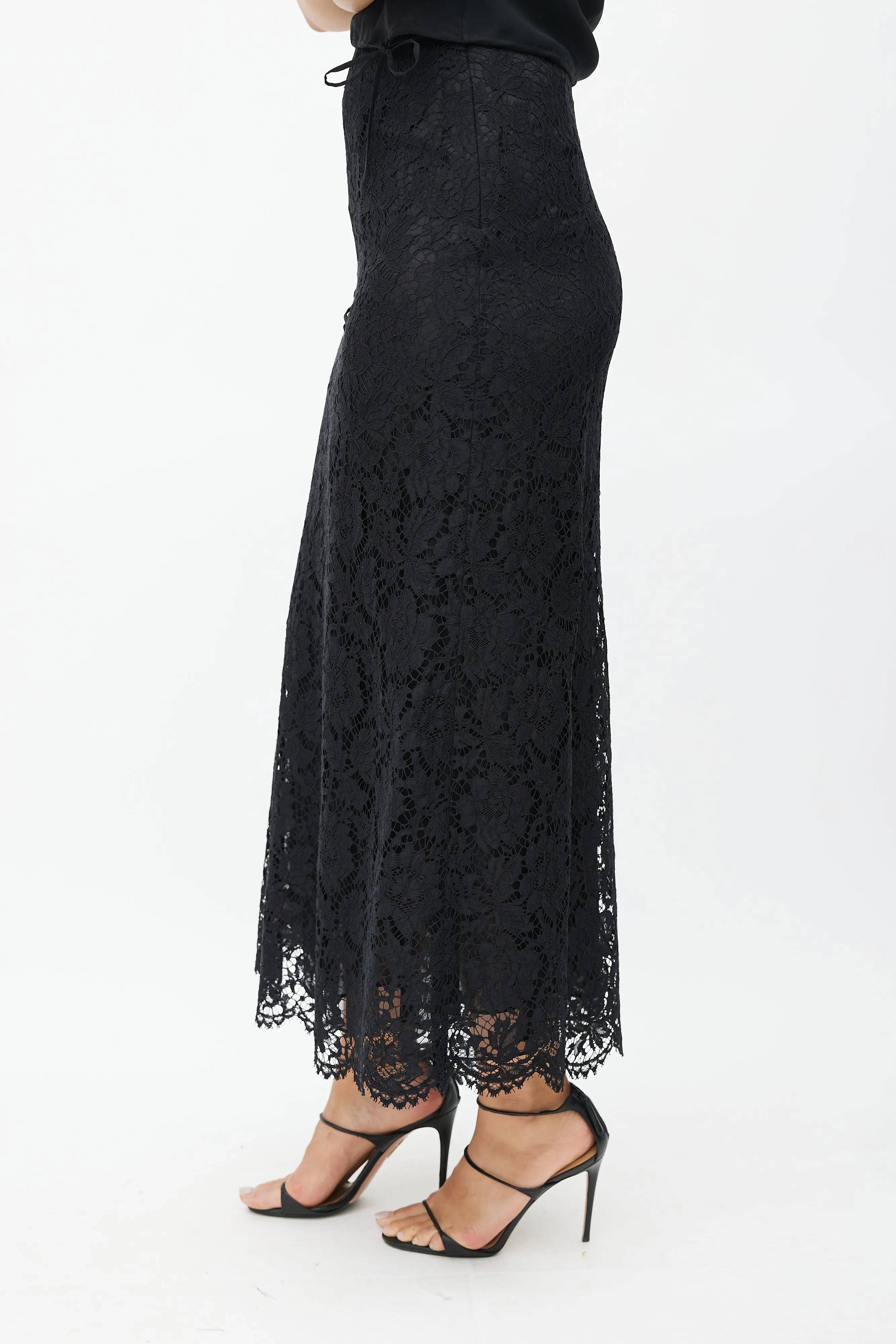 Black Lace Maxi Skirt