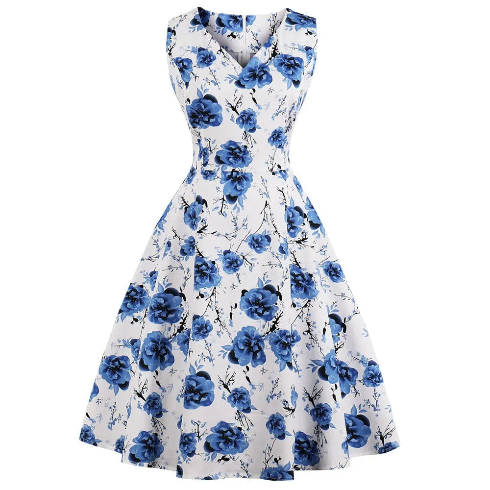 Black on White Polka Dot Fit and Flare Swing Dress