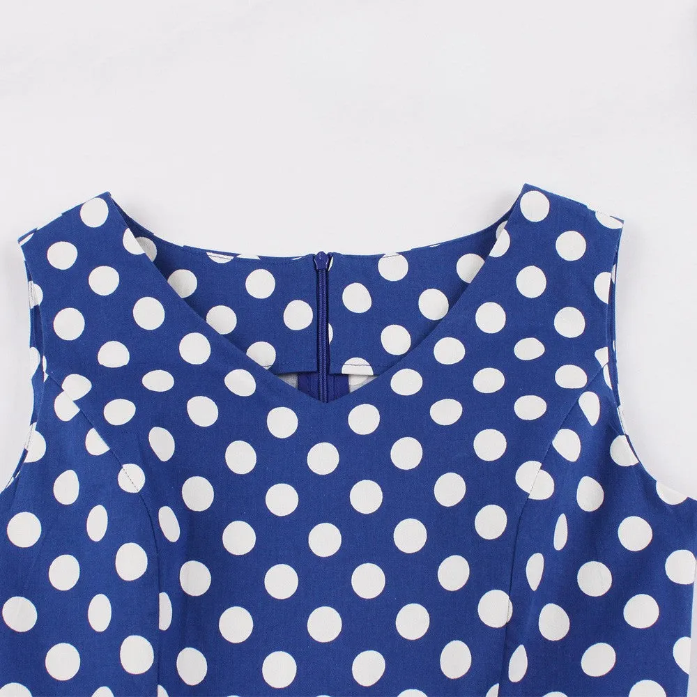 Black on White Polka Dot Fit and Flare Swing Dress