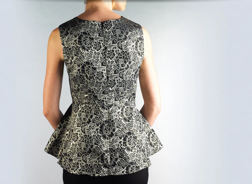 Brocade Peplum Top