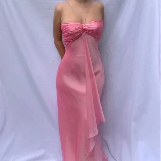 Elegant Gowns Evening Dresses Pink Sheath Long Prom Dresses Sweet Formal Party Dress Prom Dress Stores