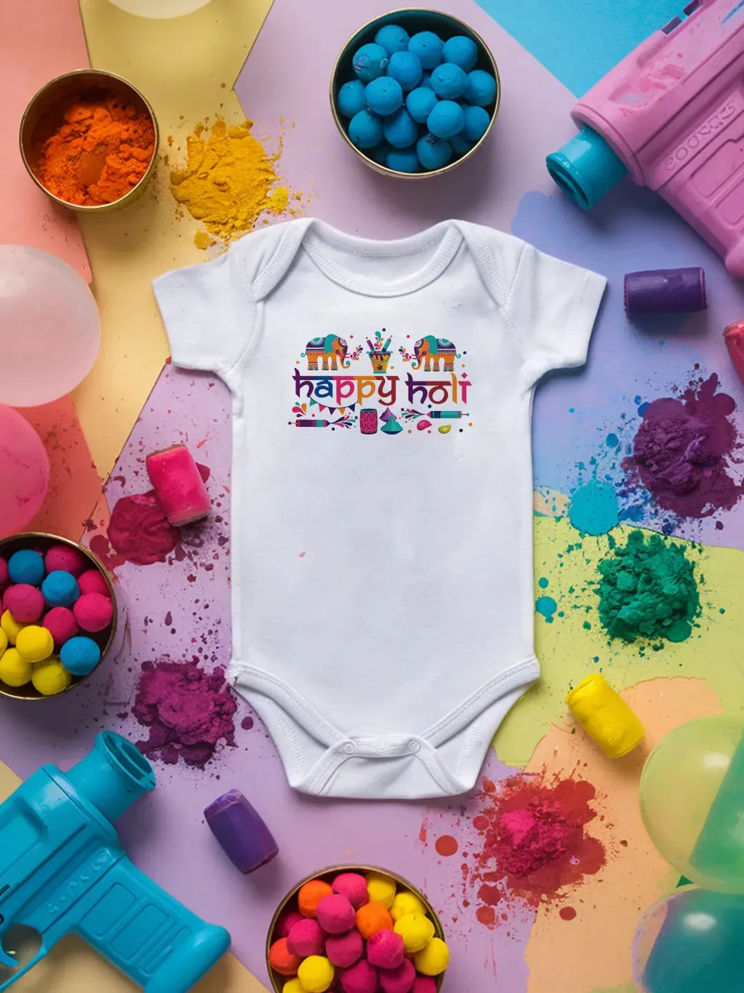 Happy Holi Ancient Baby Romper | Onesies