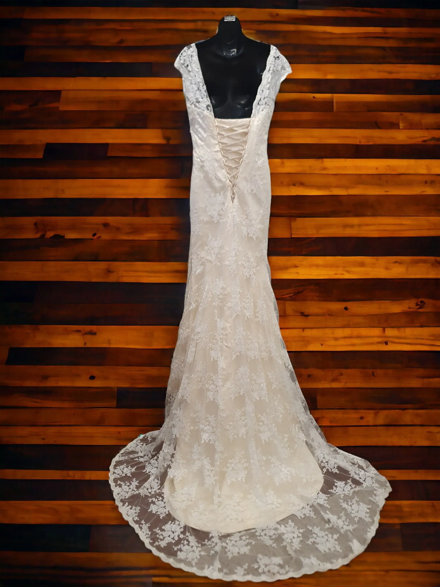 Ivory Lace Fit & Flare with Train