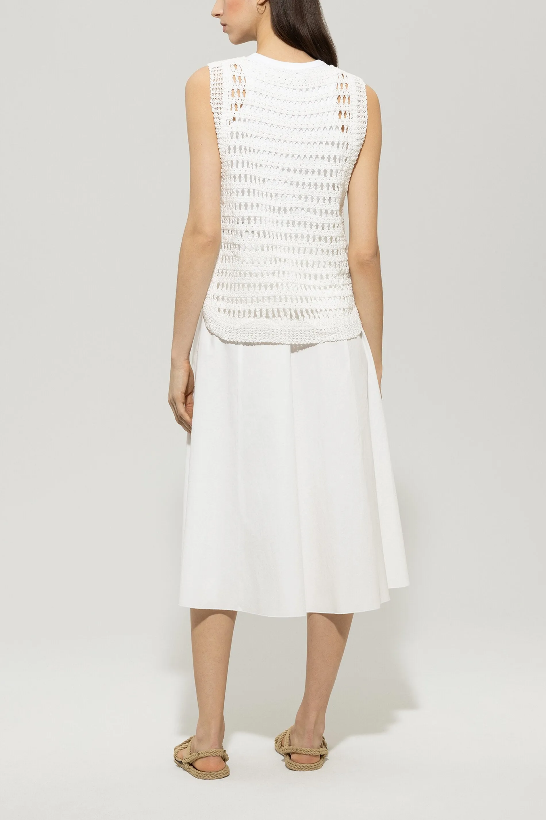 LUISA CERANO WHITE Flared Skirt