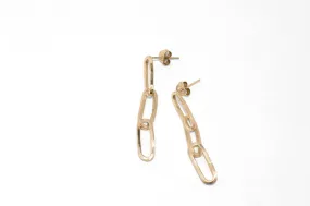 Plain Jane Dangles | Handmade 14k Yellow Gold Plain Jane Paperclip Chain Dangle Earrings